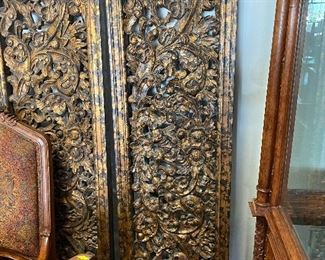 Massive 8 ft carved wall panels