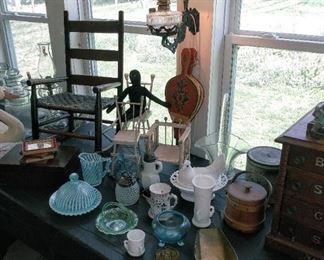 Some of the antique glassware