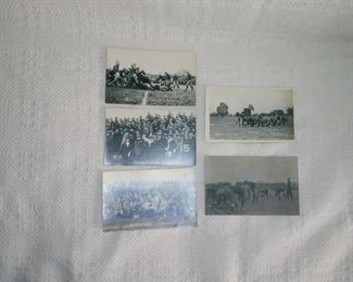 5 rare real photo postcards of Oberlin & Case college football game. Leather helmets.
