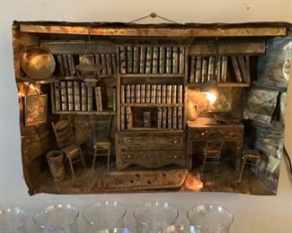 Metal Sculpture lights up