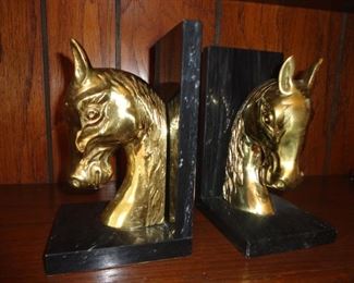 Heavy Brass Horse Book Ends