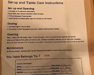 PROFESSIONAL PORTABLE MASSAGE TABLE.    "TOUCH AMERICA"    EXCELLENT CONDITION.                                                       
