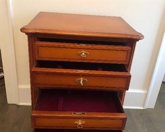 SILVERWARE CABINET                                                       $250 
NATURAL CHERRY EXCELLENT CONDITION         
