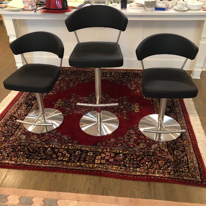 BEAUTIFUL  ADJUSTABLE HYDRAULIC BAR STOOLS     SEAT ADJUSTS FROM  22" - 31.5"                 PURCHASED AT ITALIA                                          EXCELLENT CONDITION                                                     
