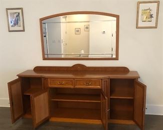 NATURAL CHERRY BUFFET                                              86" x 33.5" x 21"EXCELLENT CONDITION                                                                                               
MIRROR-   50" X 35.5"                                              
                                            