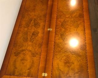 SERVING TABLE.  NATURAL CHERRY INLAID    MADE IN ITALY     EXCELLENT CONDITION                                                  
47" X  17 1/2"  EXPANDS TO 47" x 35" 
