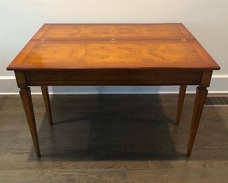 SERVING TABLE.  NATURAL CHERRY INLAID    MADE IN ITALY     EXCELLENT CONDITION                                                  
47" X  17 1/2"  EXPANDS TO 47" x 35" 

