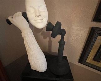 Floating Head Candlestick Phone Sculpture Austin Productions 1988 John Cutrone Signed Art Display