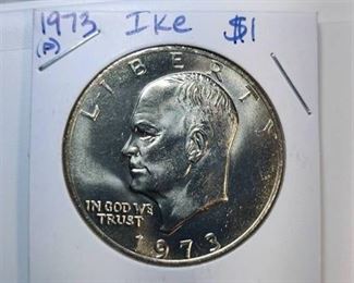 1973 P, 16974 P $1 Eisenhower Coins