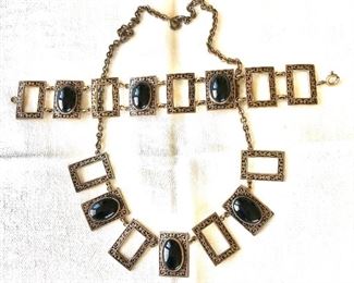 $45  Vintage set openwork necklace and bracelet.  Necklace: 16.5"L.  Bracelet: 7"L