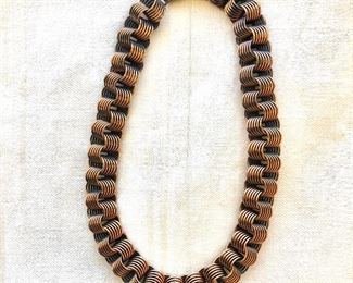 $35  Art deco copper necklace.  15.5"L