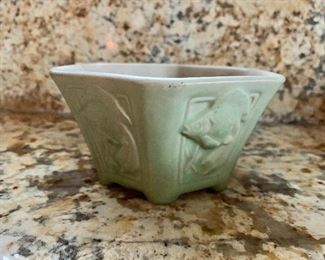 $40 - Vintage Rookwood Pottery hexagon goldfish bowl - 3"H x 5"W