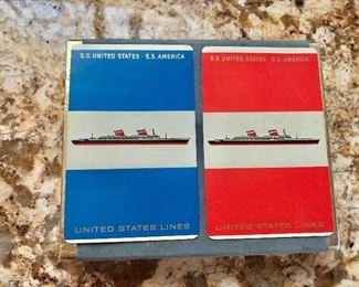 $20 - Vintage deck of cards - S.S. United States - S.S. America - United States Lines - 5"W