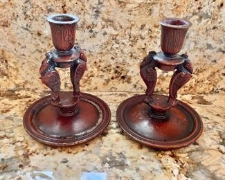 $60 each - Vintage "bird" candle holders - 3 available! - Signed MP - 6.5"H x 5"D