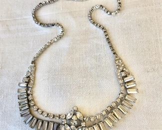 $15 Art deco style rhinestone necklace.  15.5"L 