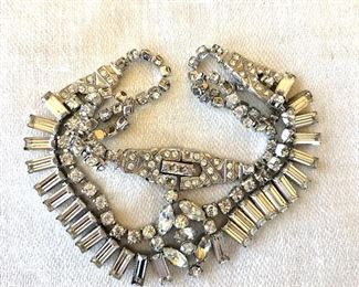 $15 Rhinestone necklace art deco style.   Detail