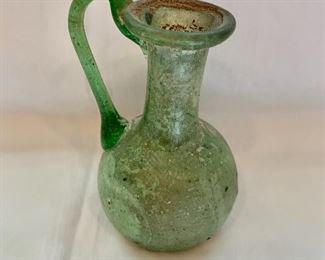 $95 - Antique Roman glass vase - 3.5"H x 3"W