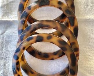$40 Set of 5 leopard spot bangle bracelets.  2.5"D each