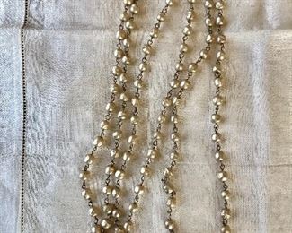 $35 Flapper long faux baroque pearl necklace 