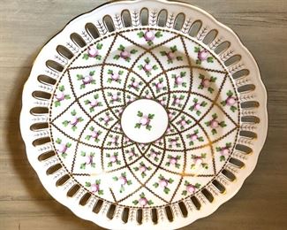 $95 - Herend reticulated dish.  9.75" diam. 