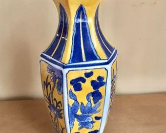 $45 - Porcelain Treasures vase - 11.5" H, 6" diam.