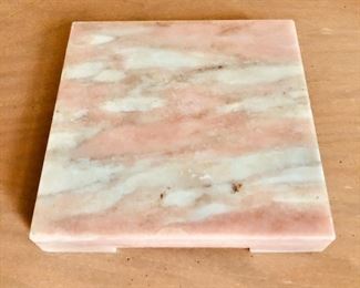 $24 - Pink and White marble trivet or stand.  6" x 6".  
