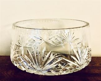 $50 - Large heavy crystal bowl.  4.75" H, 8.5" diam. 