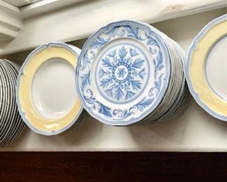 $280  - Villeroy & Boch "Casa Azul" (pale blue and white) set of 16 salad plates: each 8" diam.