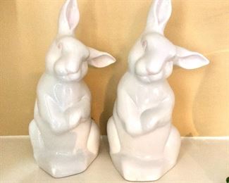 $25  each - Bunny figures - 11.5" H, 5" W, 6" D.
