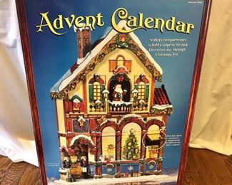 $85 Christmas Advent calendar Victorian wood  house approx 23" H. 