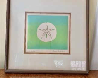 $60 - "Sand Dollar" signed and numbered lithograph by Margaret Philbrick.  10.25" H x 10.75" W. 
