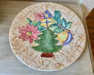 $25 Christmas platter Made in Italy.  13.5" diam. 