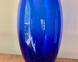 $30 - Cobalt blue vase #1. 9.75" H, 5" diam. 
