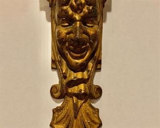 $40 - Vintage cast iron "Jester" wall sconce- 7"H x 3"W