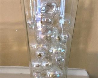 $45 Tall bubbles glass vase 