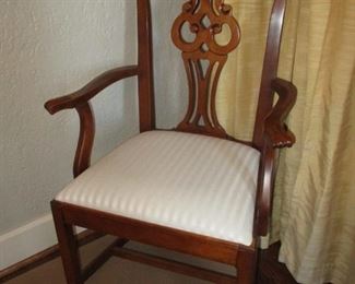 One of 9 Chippendale style Dining Chairs, includes 6 Side Chairs and 3 Arm Chairs