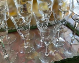 Vintage etched crystal