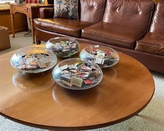 Mid-century sofa & maple coffee table