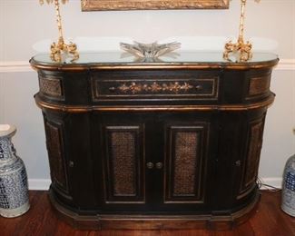 Gilt & Ebonized Wood Server/Cabinet
