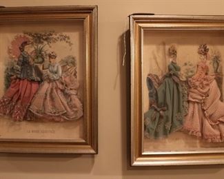 Period Fabric Shadowbox Fashion prints