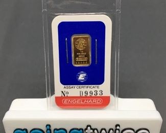1 Gram .999 Fine GOLD Engelhard Gold Bullion Bar in Original Packaging
