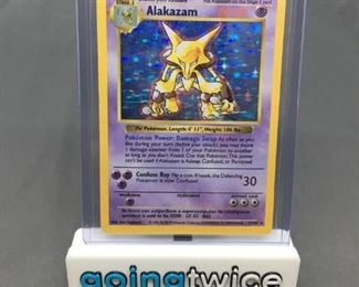 1999 Pokemon Base Set Shadowless 1 ALAKAZAM Holofoil Trading Card from Vintage Collection