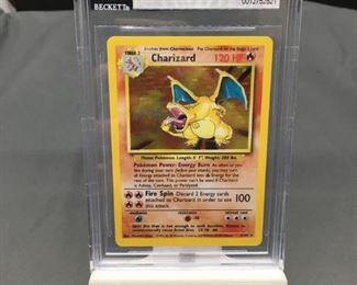 BGS Graded 1999 Pokemon Base Set Unlimited #4 CHARIZARD Holofoil Rare Trading Card - NM-MT 8.5