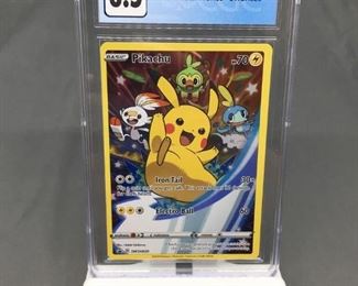 CGC Graded 2020 Pokemon Black Star Promo SWSH020 PIKACHU Trading Card - NM-MT+ 8.5