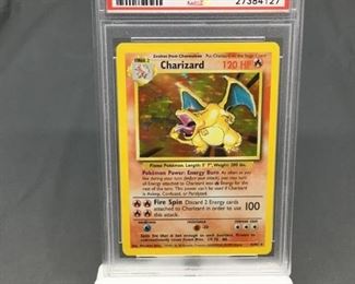 PSA GRADED 1999 Pokemon Base Set Unlimited #4 CHARIZARD Holofoil Rare Trading Card - MINT 9