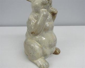 Pottery rabbit figurine