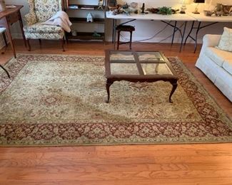 #2	Shaw Machine Made Rug Tan/Burgandy  92x130	 $65.00 
