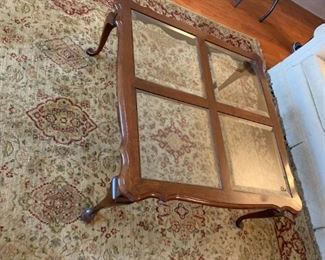 #3	Solid wood  Coffee Table w/4 Beveled Glass Inserts   38square x 16 Tall	$75 
