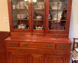 #1	Solid Cherry Willet China Cabinet w/7 drawers & Hutch Top w/Glass Doors & 2 doors   54x20x36-74	 $375.00 

