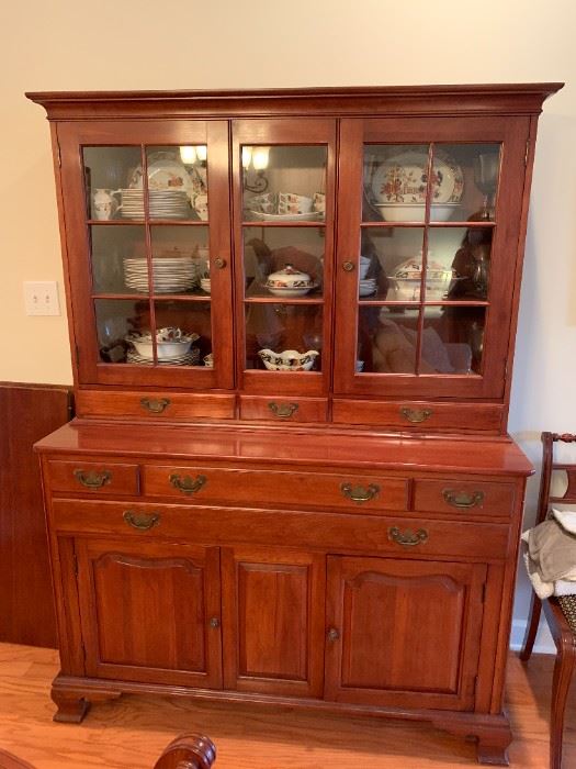 #1	Solid Cherry Willet China Cabinet w/7 drawers & Hutch Top w/Glass Doors & 2 doors   54x20x36-74	 $375.00 
